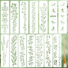 14 Pcs Leaf Vine Stencils Leaves Flower Stencil Reusable Drawing Templates