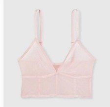 NWT Auden sz XL Pink Pullover Mesh Longline Bralette Wireless Unlined Bra