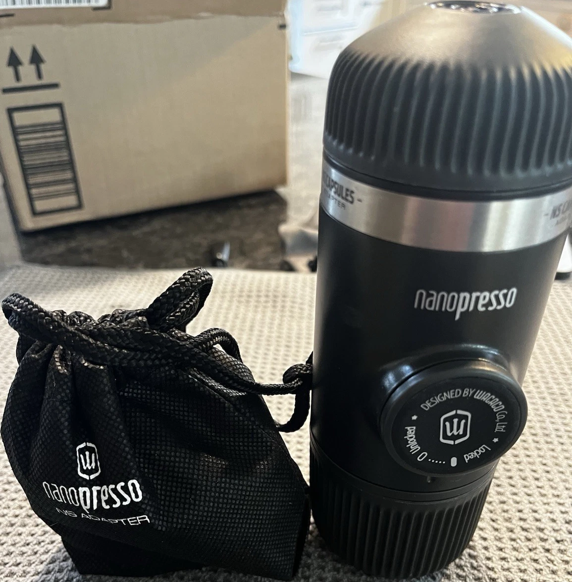 Wacaco Nanopresso Portable Espresso Machine Black w/ NS Adapter, Brush, Cup