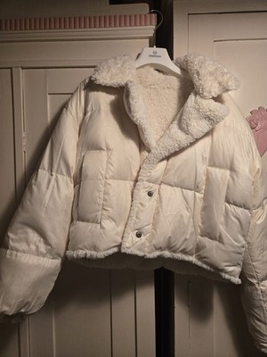 Michael Kors Damen Daunenwendejacke Warm L Ecru Gr. L