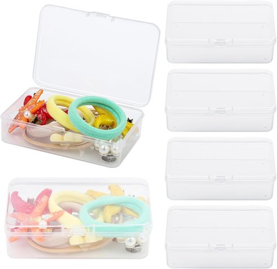BATTIPAW 6PCS Hair Tie Organizer, Transparent Mini Storage Box, 