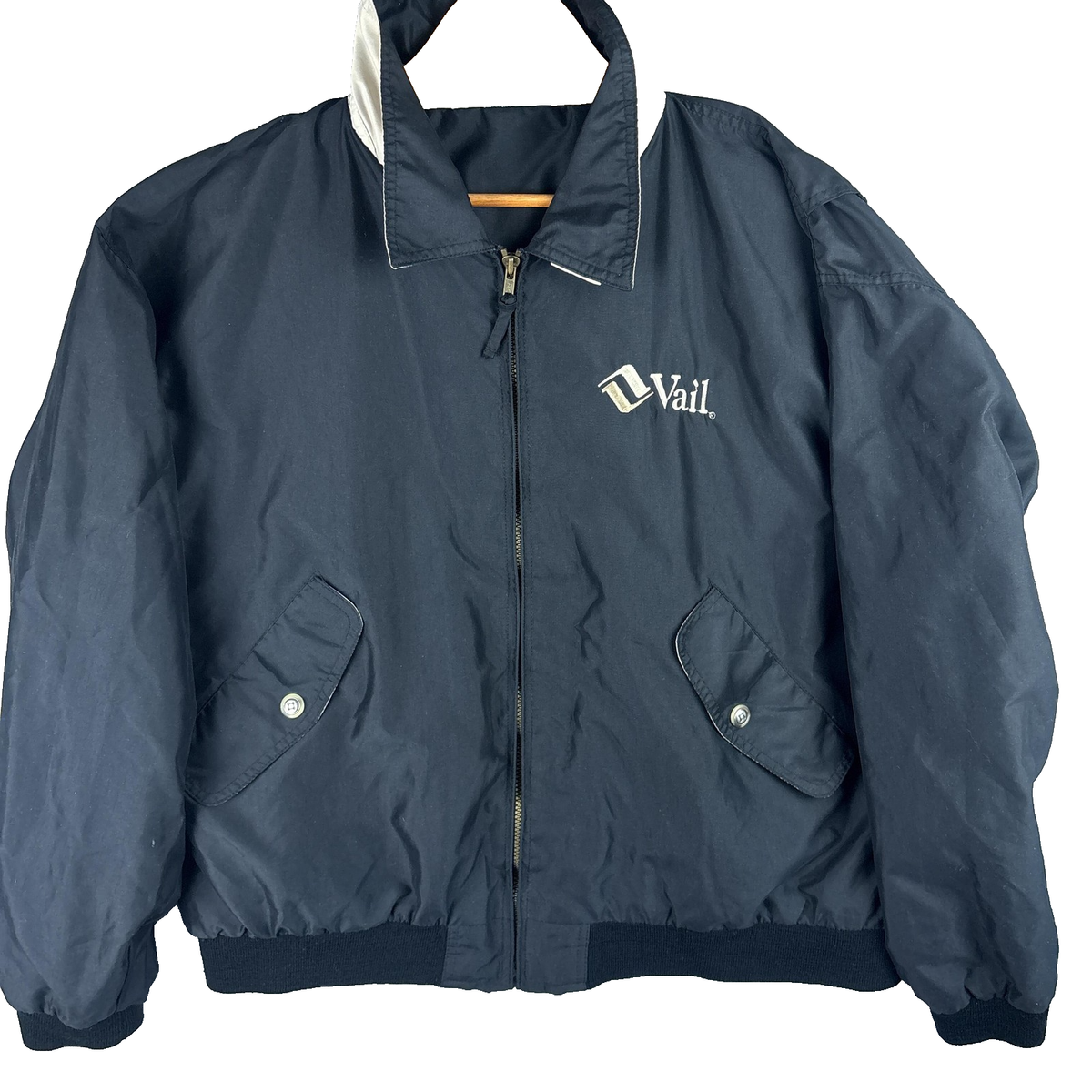 Vintage 90s Vail Ski Resort Bomber-Style Coat Mens 2XL Black Full