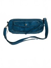 Small Turquoise Crossbody Bag With Pockets 11.5in