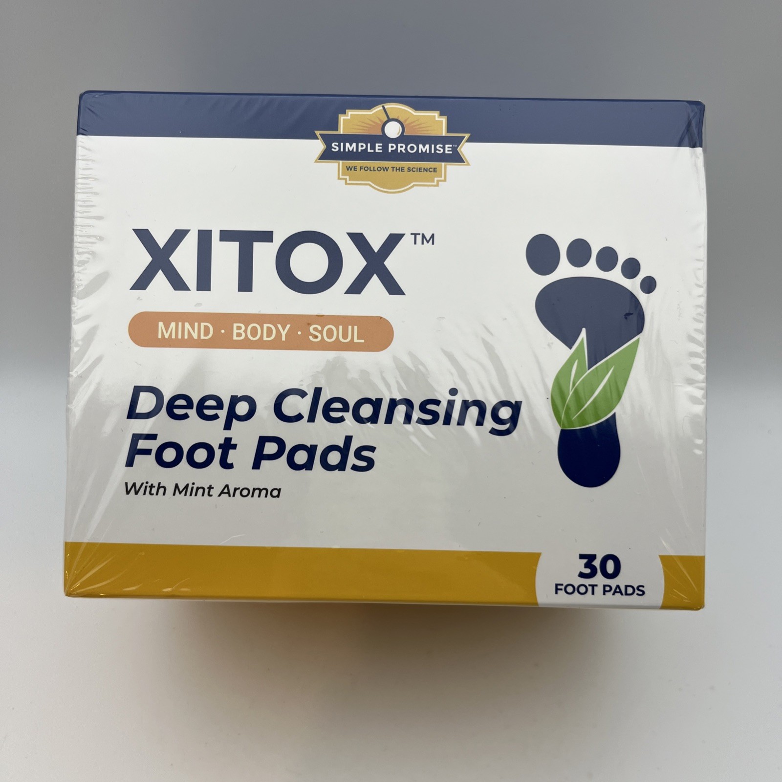 Xitox Deep Cleansing Foot Pads Simple Promise 30 Pack Exp 11/26 W/Mint Aroma New