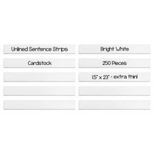 Hygloss Unruled Sentence 1.5" x 23" Extra Thin Cardstock, White-Ideal Teacher Su