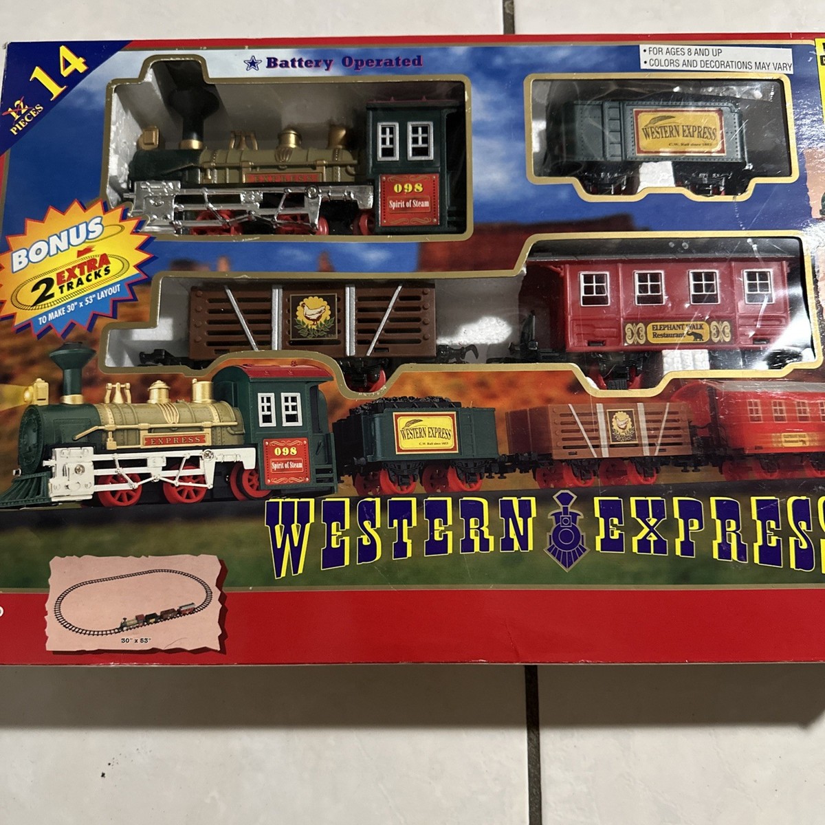 Vintage Goldlok Toys Western Express Battery Operated Train Set