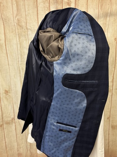Veste de costume personnalisée Charles Tyrwhitt gilet bleu 42" super 120s laine PORTÉ UNE FOIS - Photo 15 sur 24