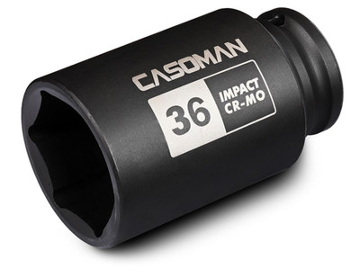 CASOMAN 1/2 Drive x 36 mm Deep 6 PT Impact Socket, CR-MO, 1/2-inch 36mm