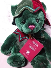 CHARLIE BEARS RETIRED "PURRKINS" 10.5 " RETIRED with ALL tags  gorgeous emerald 