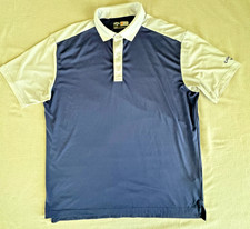 Callaway Men's Large Navy Blue White Opti-Dri Two-Tone Golf Polo Shirt