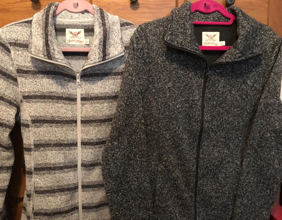 Faded Glory Mujer Cremallera Chaqueta Forrada de Vellón Talla L Grande DOS (2) Chaquetas Foto 3 de 4