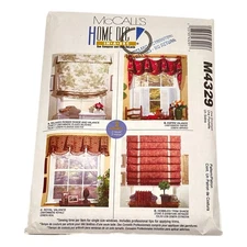 McCalls M4329 Home Decor Pattern Blinds Window Treatments Sew Uncut