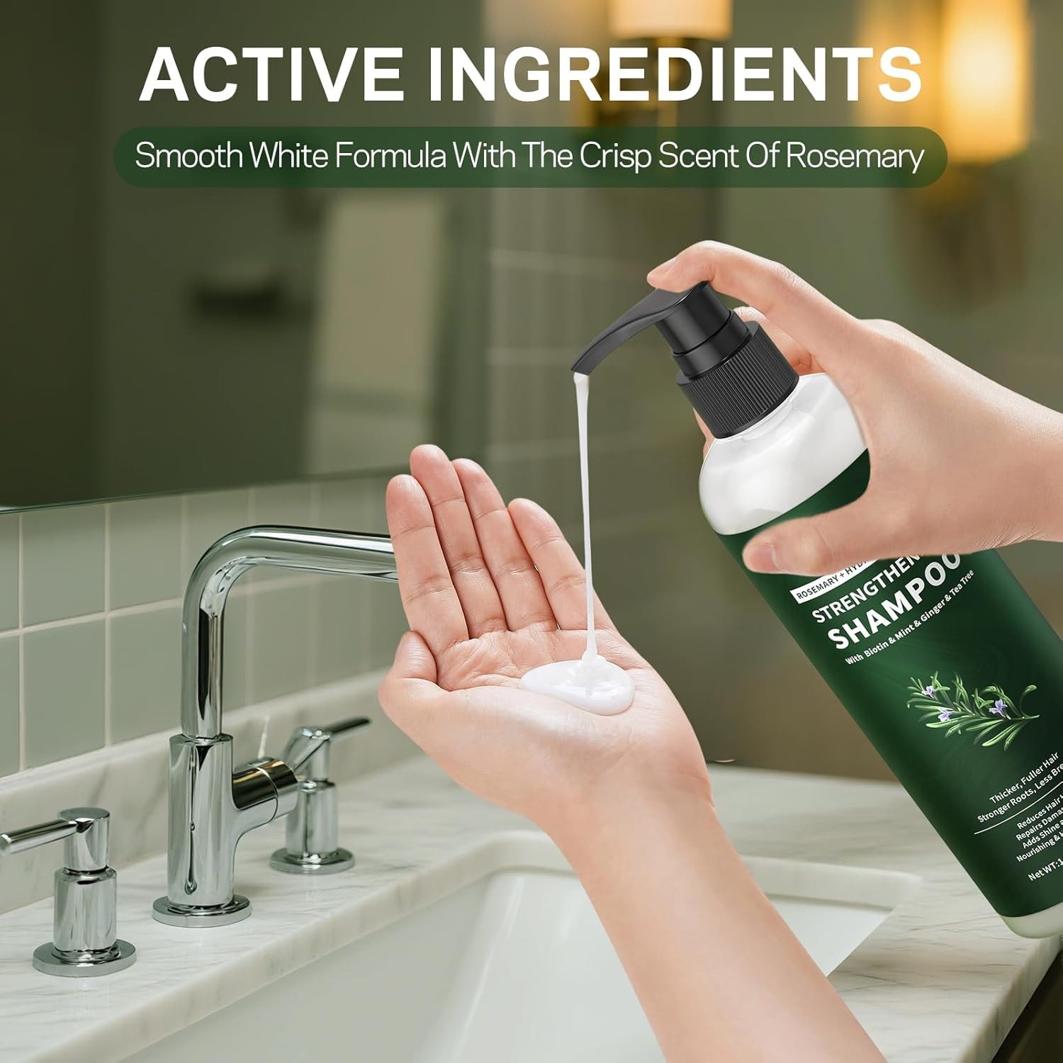 Rosemary & Hydrolyzed Keratin Hair Growth Shampoo, Organic Natural Shampoo... 