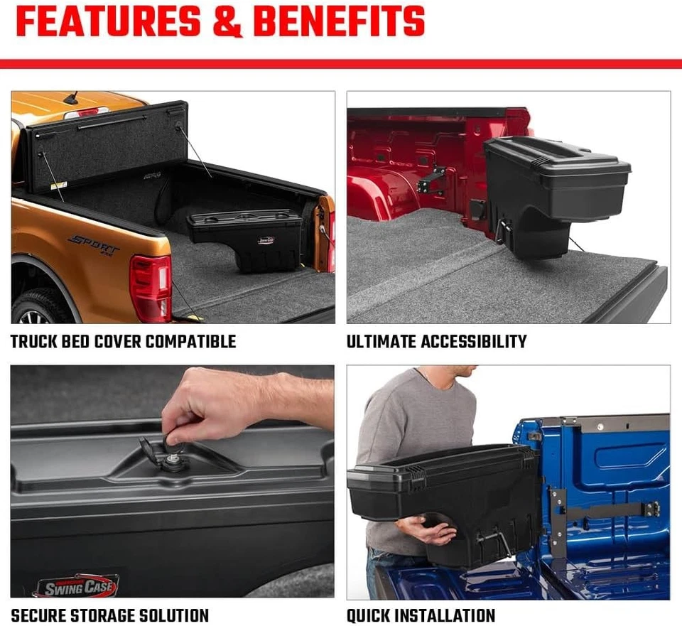 Undercover Swing Case Toolbox Fits 07-19 Silverado/Sra 2500/3500HD Drivers Side - Image 3 of 4