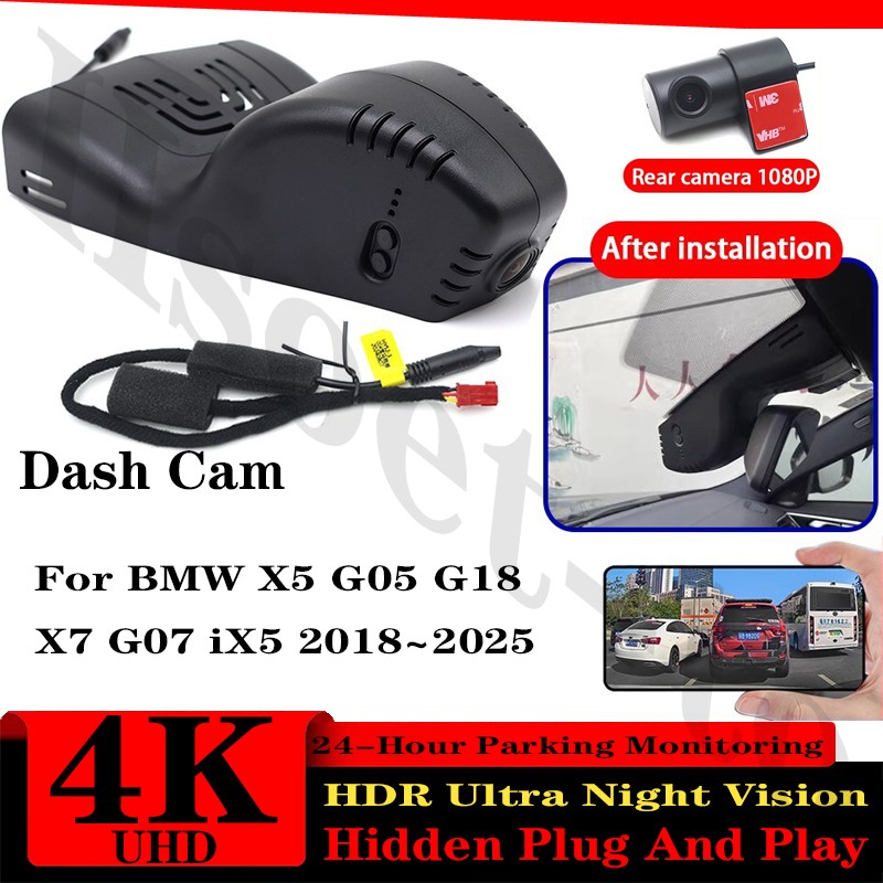 4K 2160P Car DVR Wifi Dash Cam Camera For BMW X5 G05 G18 X7 G07 iX5 2018~2025