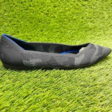 Rothy's The Point Womens Size 5.5 Gray Black Casual Classic Slip On Ballet Flats