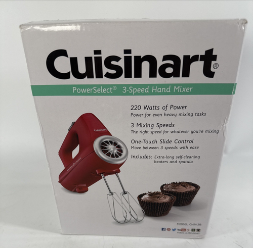 Red Cuisinart Power Select 3 Speed Hand Mixer NEW - 第 1/5 張圖片