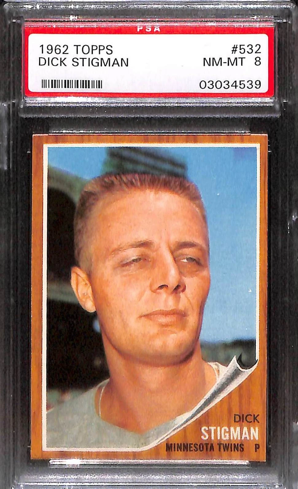 Deal for 1962 TOPPS #532 Dick Stigman PSA 8 NM-MT 03034539