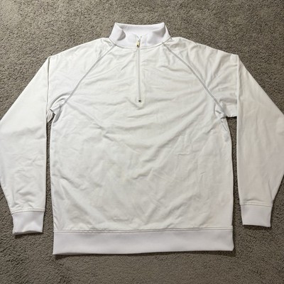 FootJoy FJ Performance 1/4 Zip Golf Pullover Mens Large White Long Sleeve Jacket