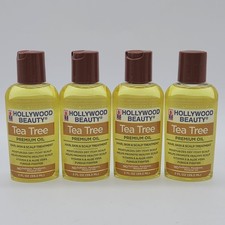 4x Hollywood Beauty Tea Tree Premium Oil for Hair Skin Scalp Treatment 2oz Each