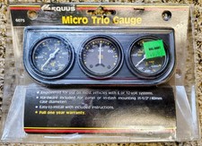 Equus 6075 Micro Trio Gauge Set Vintage New Open Box Water Temp Oil Pressure