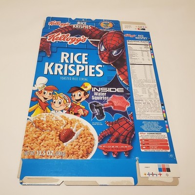 Kelloggs Cereal SPIDER MAN Promotional Box Rice Krispies Movie Film 2002 2003