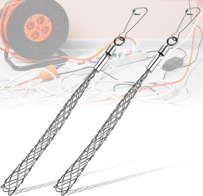 2 Pcs 1/2 in Wire Pulling Grip Mesh Metal Cable Puller Socks Wire Tools for Elec