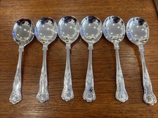 6 Good Quality  Epns A1 17.5cm Kings Pattern Soup Spoons