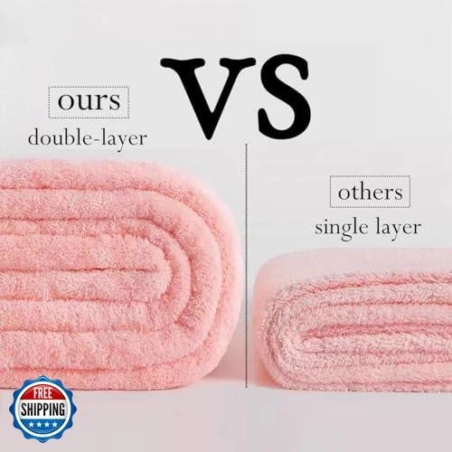 Toalla de microfibra de doble capa AGKXHDEC, turbantes capilares para cabello húmedo, tiburón secado Foto 2 de 4