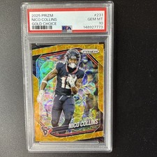 NICO COLLINS - 2025 Prizm Choice - Gold Choice 8/10 PSA 10