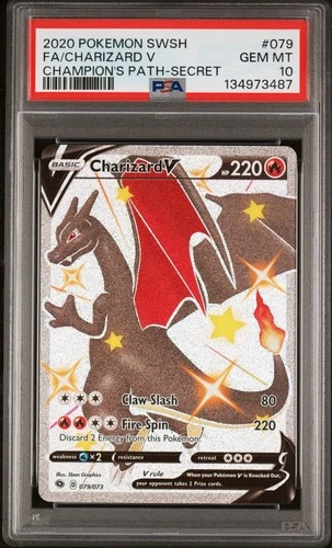 Pokemon Shiny Charizard V Champions Path 79/73 Secret Rare PSA 10 Gem Mint