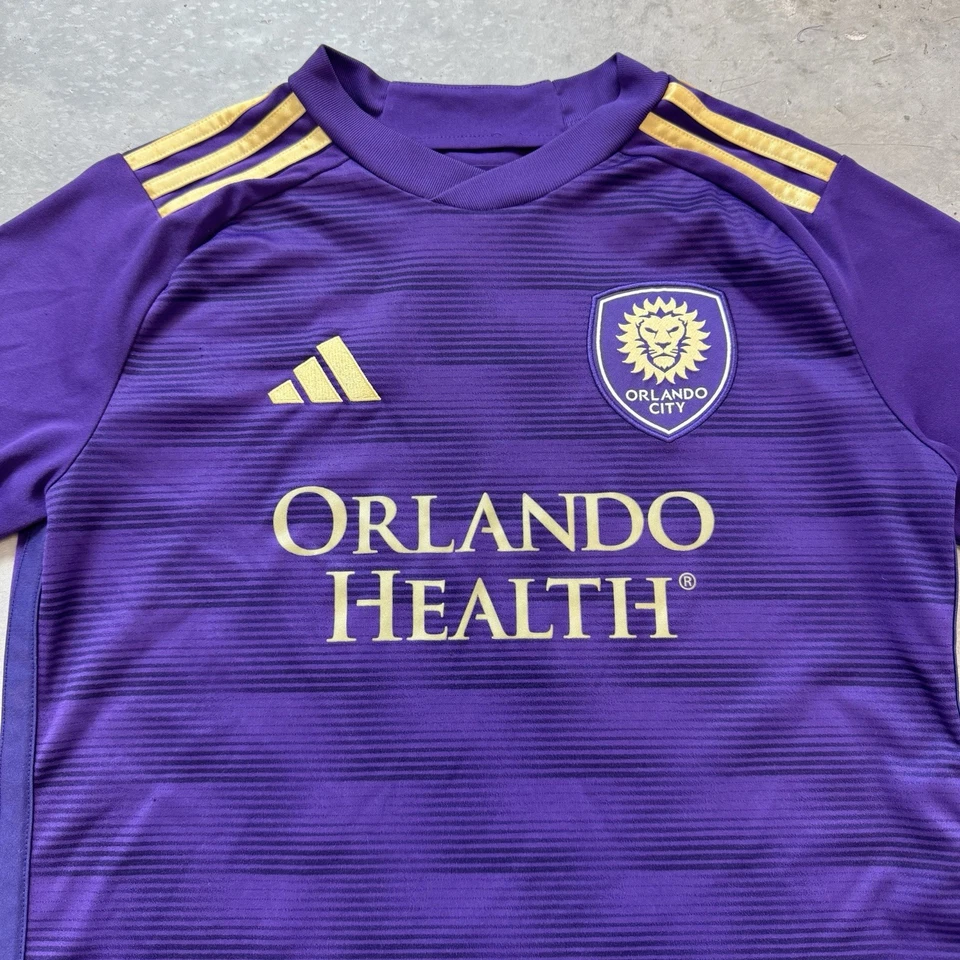 2023 Adidas MLS Orlando City Home Soccer Jersey Shirt Youth Size Large 13-14Y - Image 2 of 4