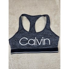 Calvin Klein Performance Womens Racerback Sports Bra Grey Heather PFJ0R8050