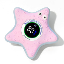 Baby Bath Thermometer with LED Display  Floating Crab Toy - 2-In-1 Color-Coded