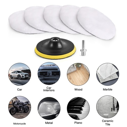 7 Pcs 3 Inch (80 mm) Wool Buffing Polishing Pad Car Polisher Buffer Drill Att... - 第 6/7 張圖片