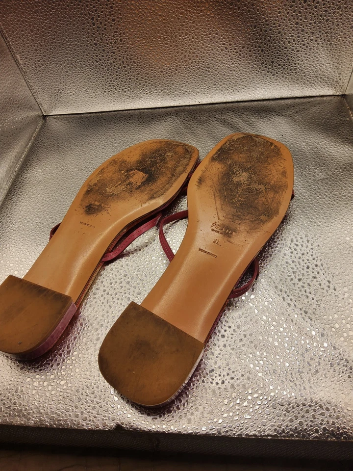 Correa cruzada de cuero rosa Prada correderas talla 41 UE, EE. UU. talla 10,5 Foto 3 de 4