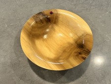 Hand Turned Wood Ladybug Bowl Signed Birch   9" Diameter Bonnie Macdonald 2008