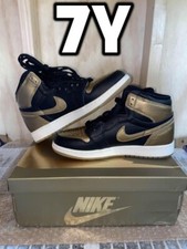 Air Jordan Retro 1 High OG Black Metallic Gold GS Size 7y Fd1437-071 8.5w