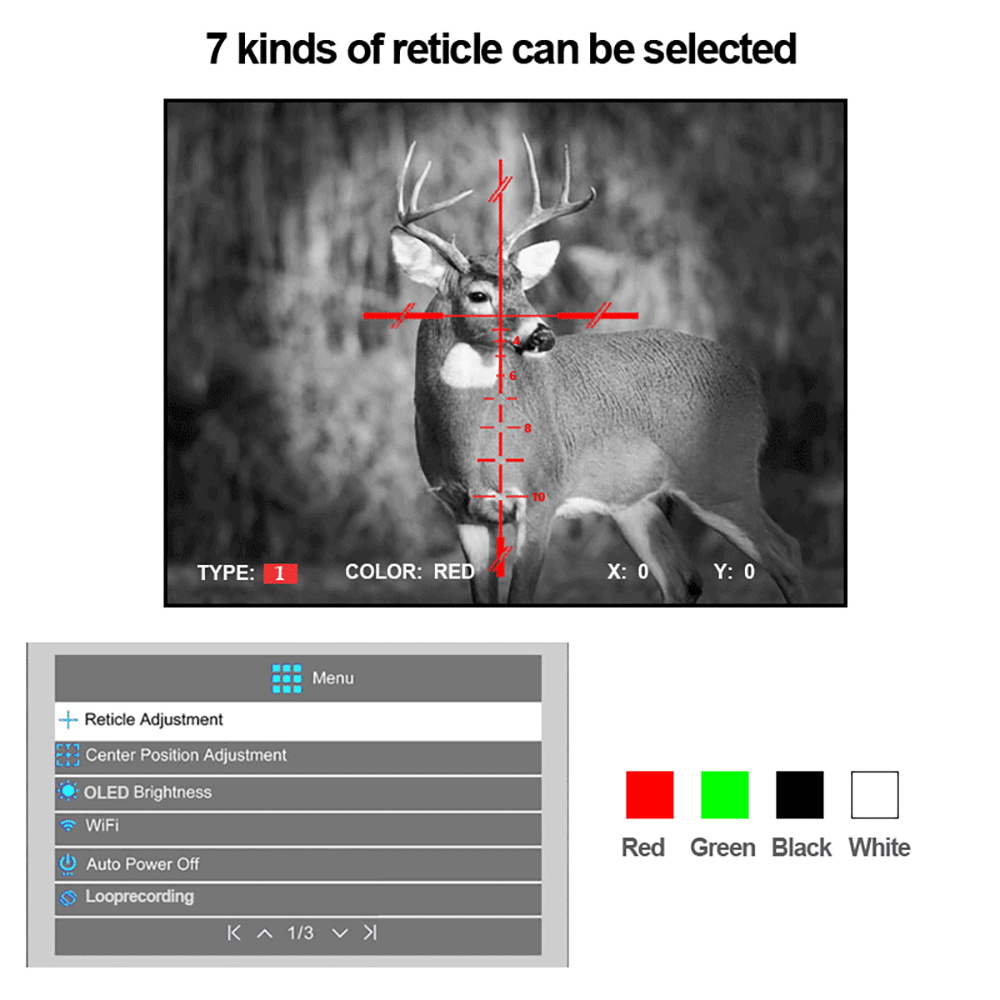 1080P Night Vision Video Recorder 414X Riflescope Monocular Wifi APP