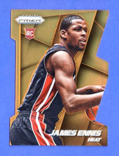 2013-14 PANINI PRIZM James Ennis SP DIE-CUT ORANGE REFR RC CARD #274 #d 127/139