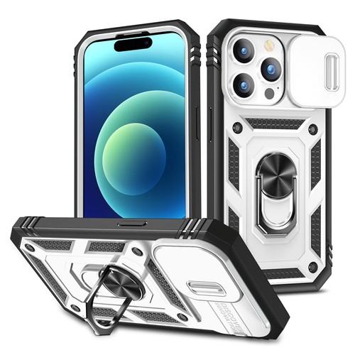For iPhone 15 16 Pro Max 14 13 12 11 XS Ring Holder Stand Case Slide Lens Cover - Picture 48 of 102