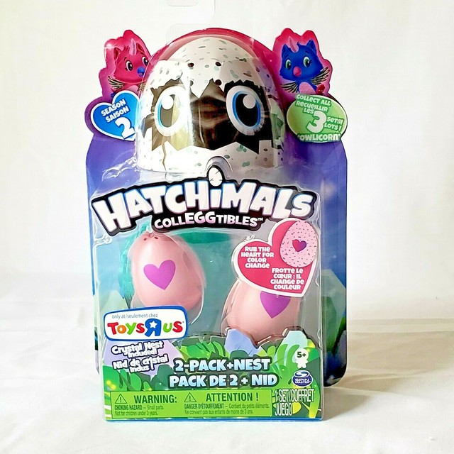 HATCHIMALS COLLEGGTIBLES SEASON 2 TOYS R US RARE 2 Pack + CRYSTAL NEST