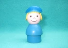 VINTAGE FISHER PRICE LITTLE PEOPLE POLICEWOMAN/TOW TRUCK DRIVER WOOD BODY--G-21