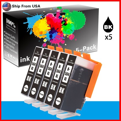 5PK 564XL 564 Ink Cartridge for Officejet 4620 Photosmart Premium C309A Printer