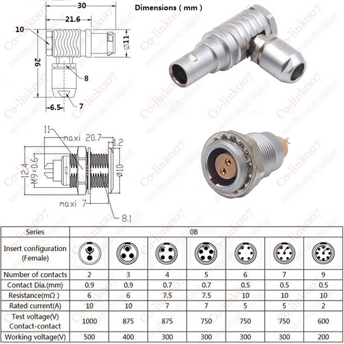 FHG.0B.306 & EGG.0B.306 6pins Push-pull Self-lock Aviation Connector for Vaxis - Picture 2 of 6