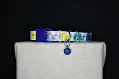 KATZENHALSBAND | Handgefertigtes Katzenhalsband | Blauhalsband | Süße Wale | Walhalsband 