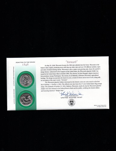 2004 UNITED STATES MINT OFFICIAL WISCONSIN COMMEMORATIVE COIN COVER,,,..,,.... - Picture 2 of 2