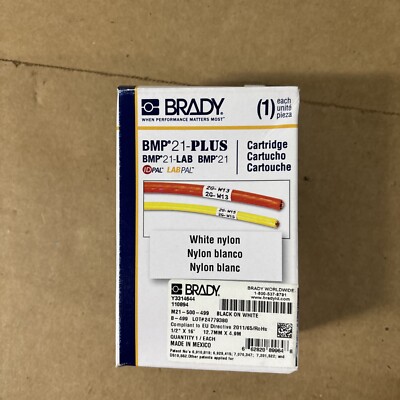 Brady M21750499 Label Tape - Black on White #T3