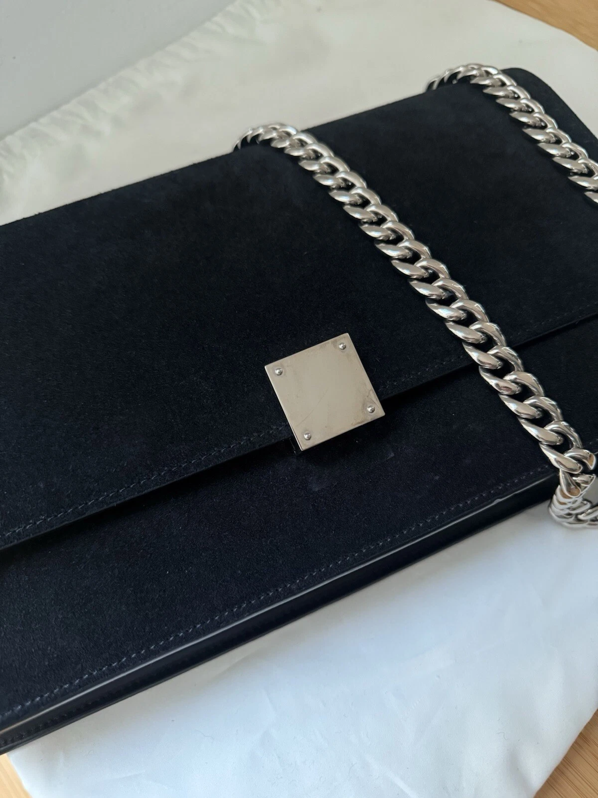 Borsa a tracolla Celine Medium Case Flap scamosciata catena colore nero *Ottime condizioni*
