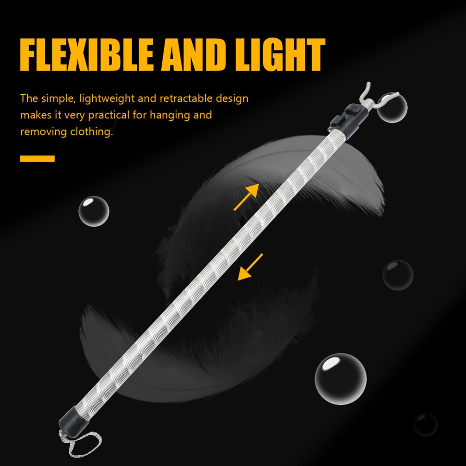 Clothes Line Prop Pole Closet Reacher Adjustable Curtain Rod eBay